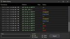 Status history logs every up, down, start and stop with a timestamp, with filters and one-click export.