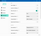Make it work your way: start hidden or at login, keep a tray icon, show a live on-screen overlay, free memory by unloading the model when idle, and choose how text is pasted.