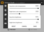 Set it once: choose your day and night colour temperature and brightness with simple sliders.