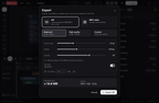 Export the result as a GIF or MP4 video, using a preset or your own frame rate, width and quality, with the file size estimated before you export.